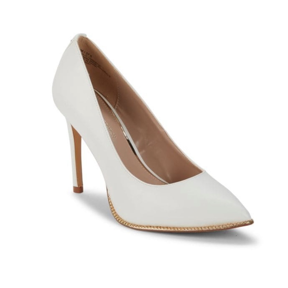 BCB Generation pointed heels white with gold